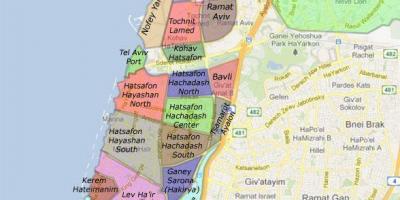 Tel Aviv lähiöissä kartta