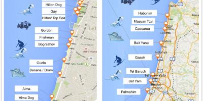 Kartta Tel Avivin rannat