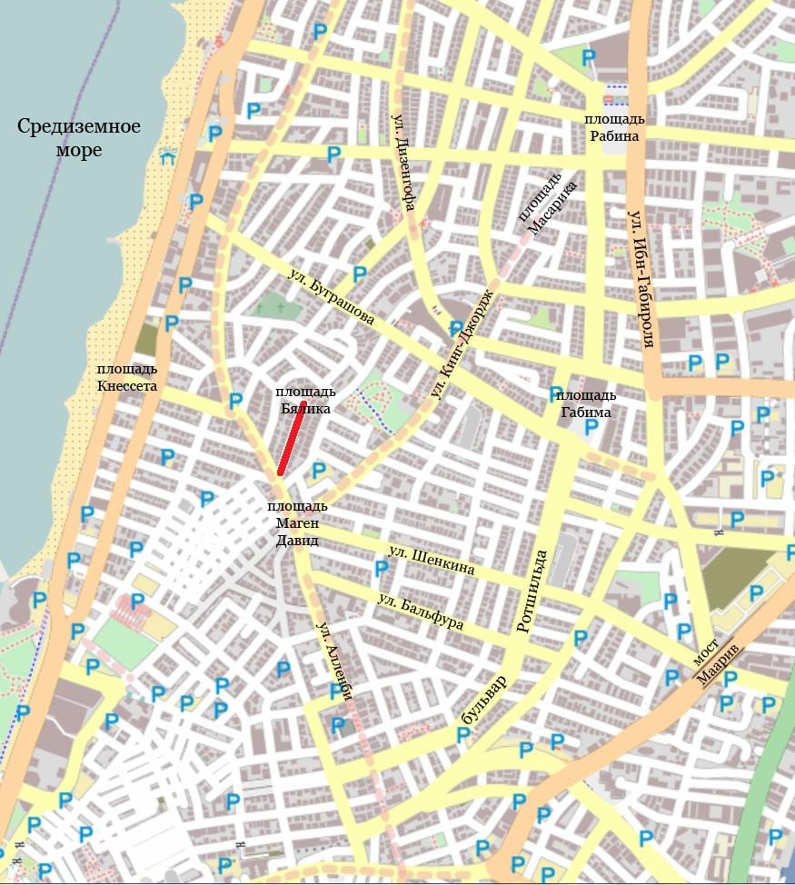 street map Tel Aviv, israel