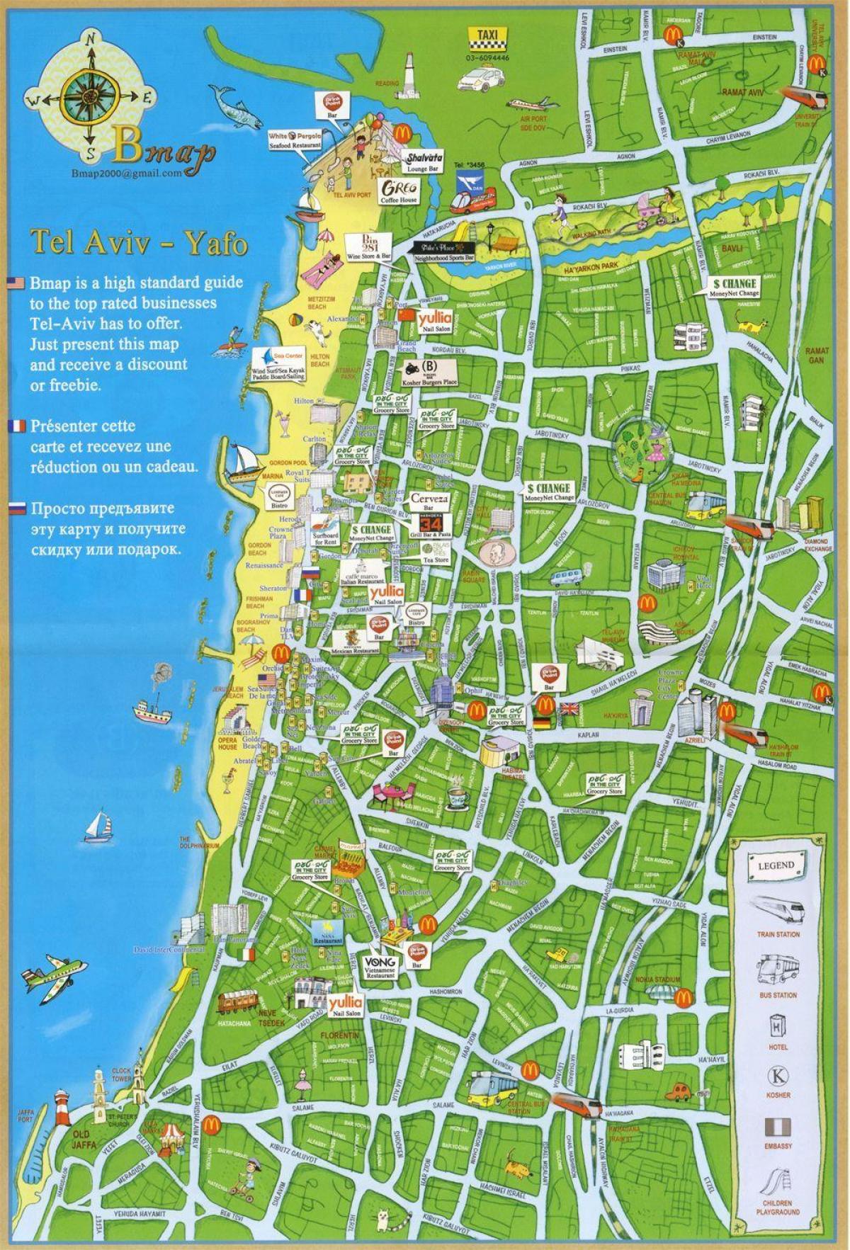 Tel Avivin nähtävyydet kartta