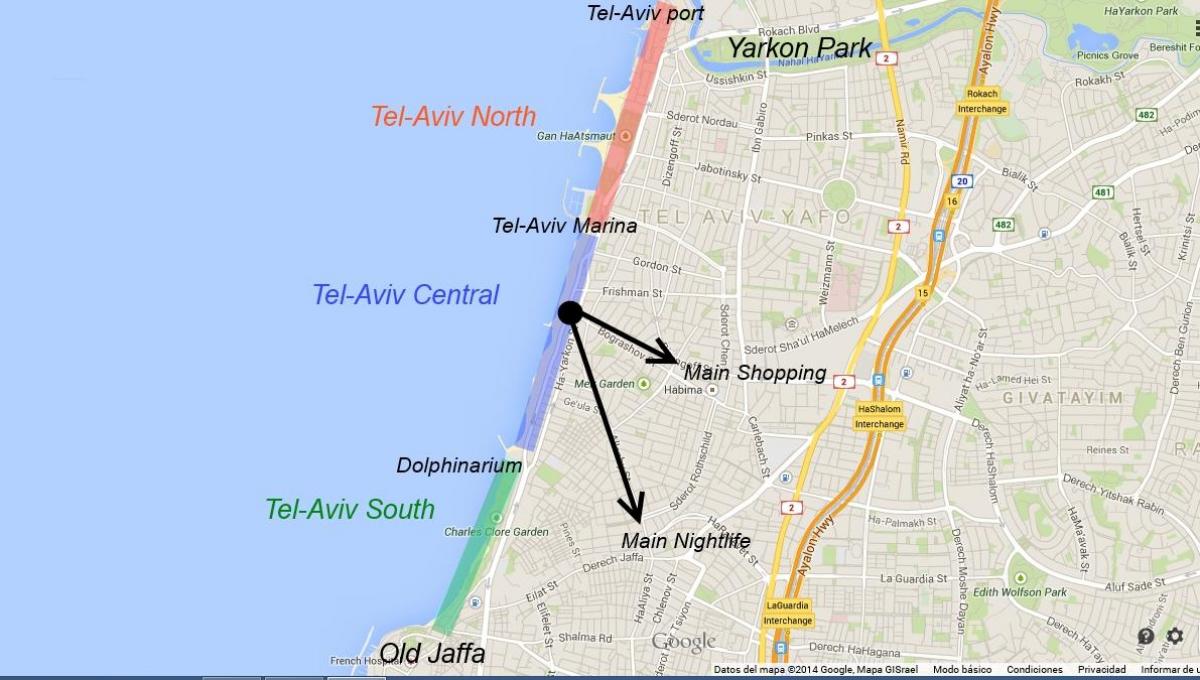 kartta Tel Aviv yöelämä